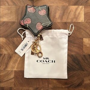 Authentic Coach Star Bag Charm With Cherry Print NWT